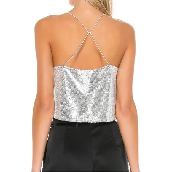 Superdown Sequin Cropped Tank - Picture 2 of 7